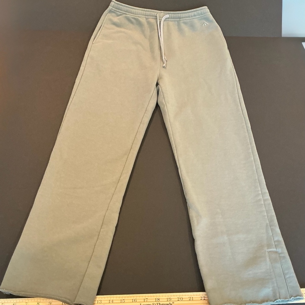 FitFlop Wide Leg Sweatpants Sage Green Cotton Blend Size M Made in Italy